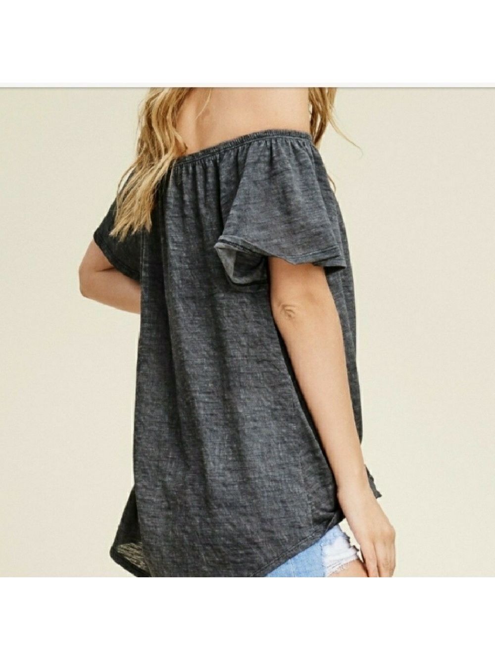 NIB off the shoulder button down ladies knit top. - Picture 6 of 6